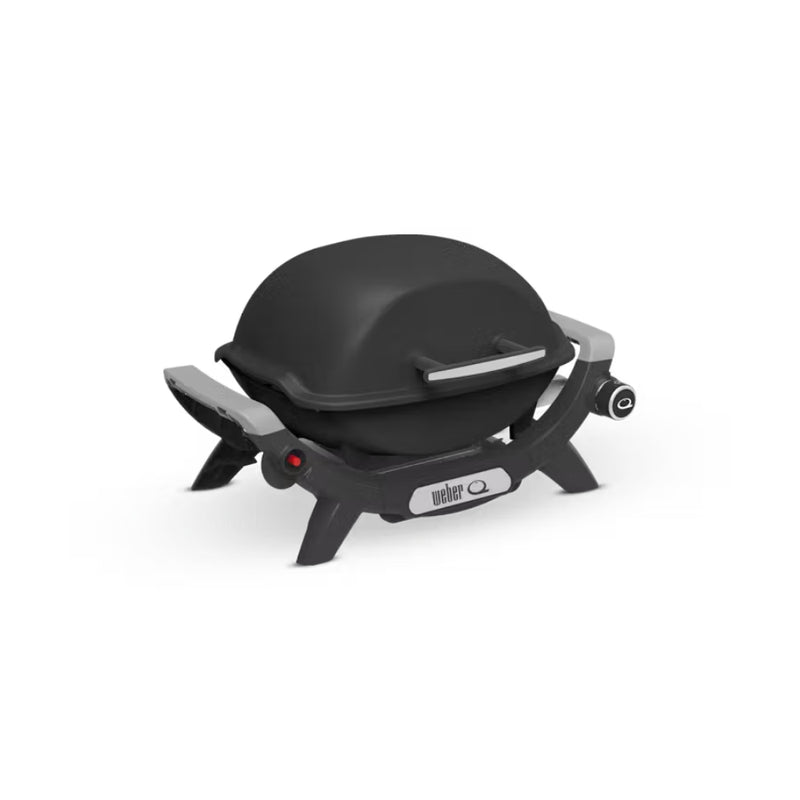 Midnight Black | Weber Baby Q (Q1000N) Gas Barbecue. Angled Front View.