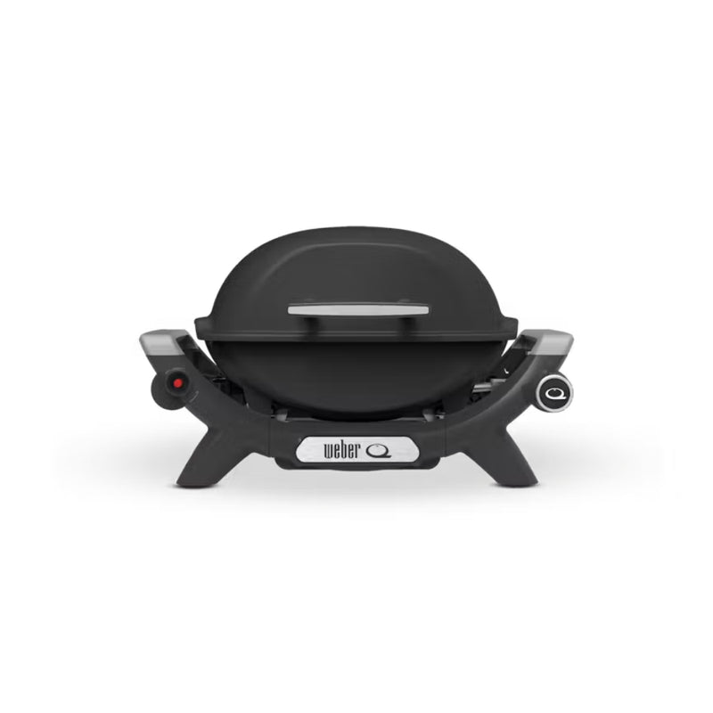 Midnight Black | Weber Baby Q (Q1000N) Gas Barbecue. Front View.
