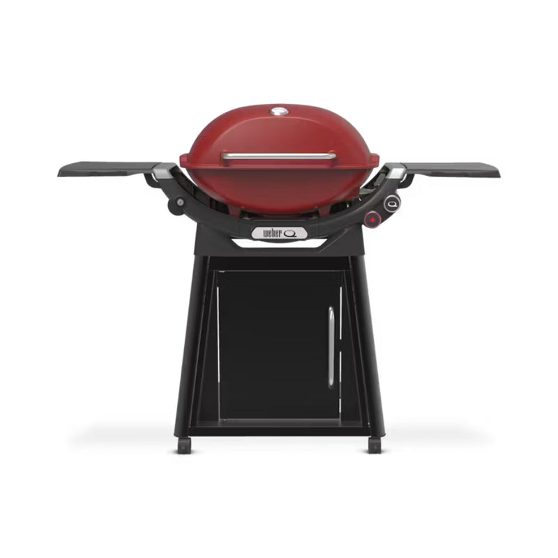 Flame Red | Weber Family Q (Q3200N+) Premium Model. Front View On Stand.