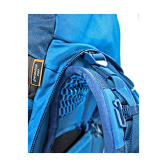 Gibraltar | Black Wolf Nankeen Trekking Pack 75L Image Showing Close Up View Of Zipper And Buckles On The Shoulder Straps.