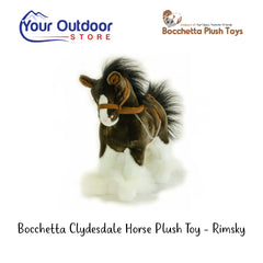 Bocchetta Clydesdale Horse Plush Toy Rimsky | Hero Image Showing Logos And Titles.