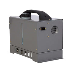 Grey | Gasmate Portable Diesel Heater - Back View Showing Vent and 12V Plug.