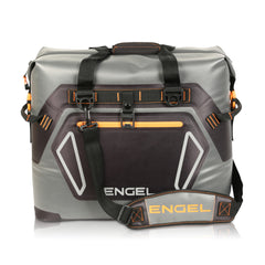 Grey / Orange | Engel Premium HD20 Cooler Bag. Front View.
