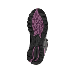 Black Grape Wine | Hi Tec Raven Mid WP Women's Image Showing Bottom Of Shoe.