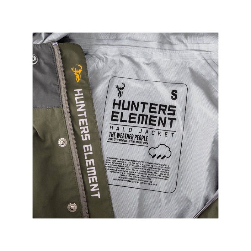 Forest Green | Hunters Element Halo Jacket Image Displaying Tag And Info 