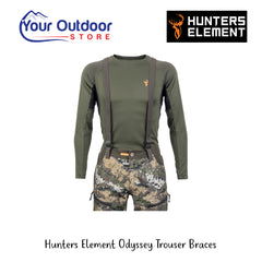 Hunters Element Odyssey Trouser Braces | Hero Image Displaying Logos And Titles.
