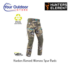 Hunters Element Womens Spur Pants | Hero Image Showing Logos And Titles.