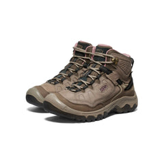 Brindle Nostalgia Rose | Keen Targhee IV Mid WP Women's Image Showing Angled Side View Of Both Boots.