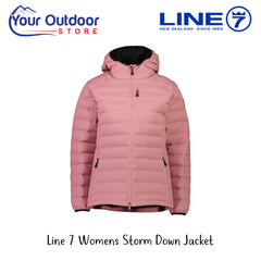 Line7 Storm Down Jacket \ Hero Image Showing Logos And Titles.