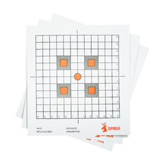 White | Spika Square Paper Shooting Targets. Showing Set. 