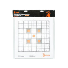 White | Spika Square Paper Shooting Targets. Shown In Packaging. 