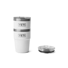 White | YETI 16oz Rambler Stackable Cup Image Showing Two Cups Stacked ( Sold Separately).