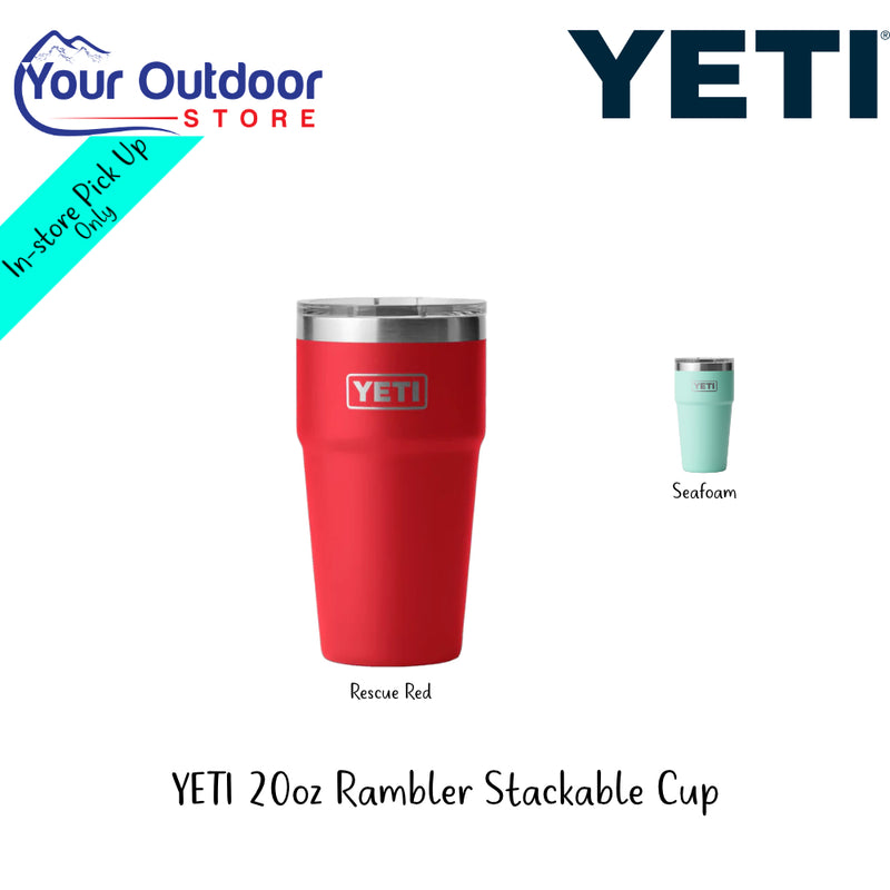YETI 20oz Rambler Stackable Cup | Hero Image Showing All Logos, Titles And Variants.