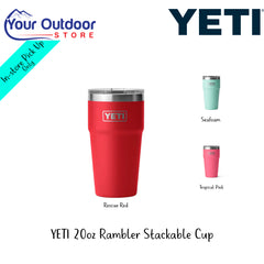 YETI 20oz Rambler Stackable Cup | Hero Image Showing All Titles, Logos And Variants.