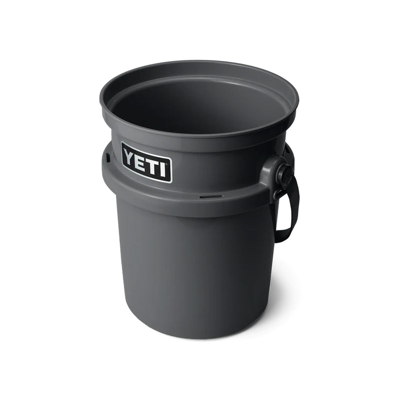 Charcoal | YETI Loadout Bucket Image Showing Angled View.