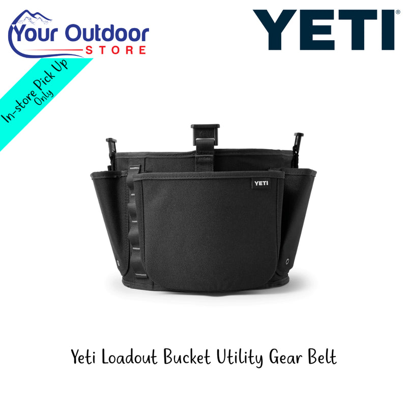 YETI Loadout Bucket Utility Gear Belt | Hero Image Showing Logos And Titles.