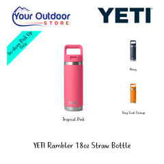 YETI Rambler 18oz Straw Bottle | Hero Image Showing All Logos, Titles And Variants.