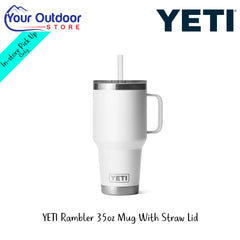 YETI Rambler 35oz Mug With Straw Lid | Hero Image Showing Logos And Titles.