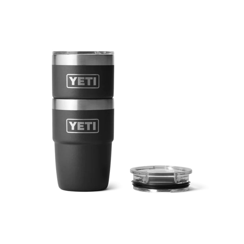 Black | YETI Rambler 8oz Cup with Magslider. Shown Stacked. 