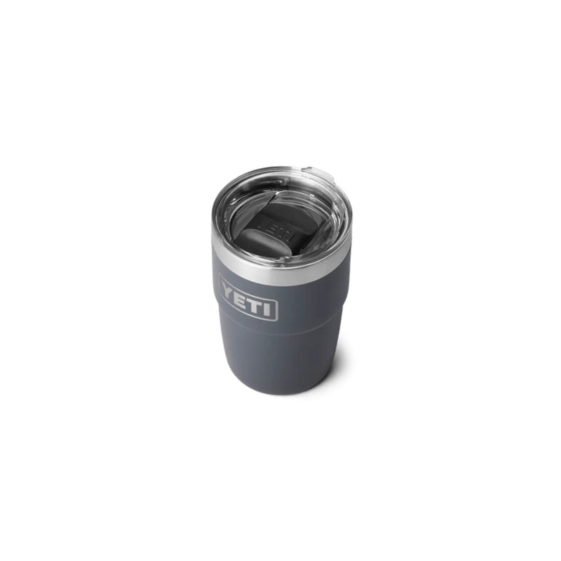 Charcoal | YETI Rambler 8oz Cup with Magslider. Top View. 