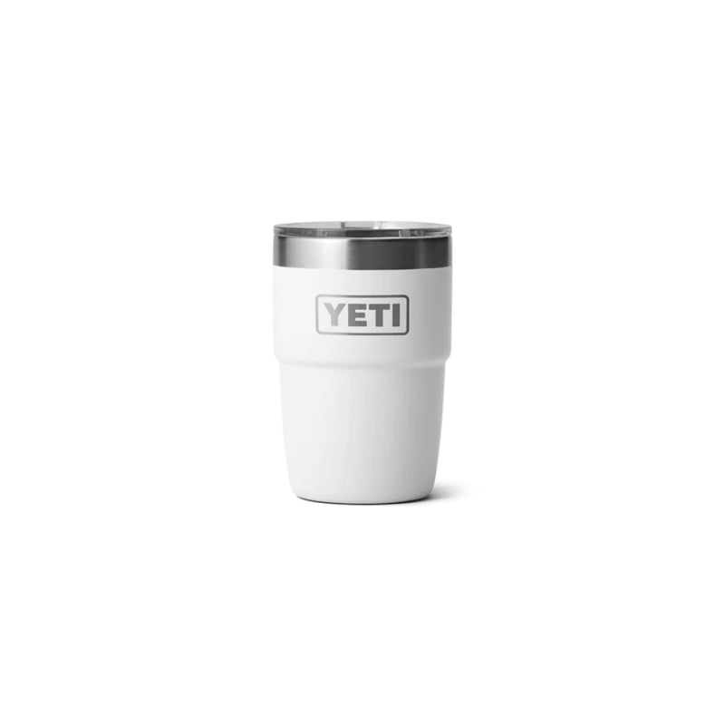 White | YETI Rambler 8oz Cup with Magslider. Front View. 