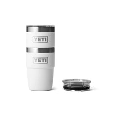 White | YETI Rambler 8oz Cup with Magslider. Shown Stacked.