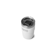 White | YETI Rambler 8oz Cup with Magslider. Top View. 