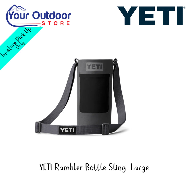 YETI Rambler Bottle Sling Large | Hero Image Showing Logos And Titles.