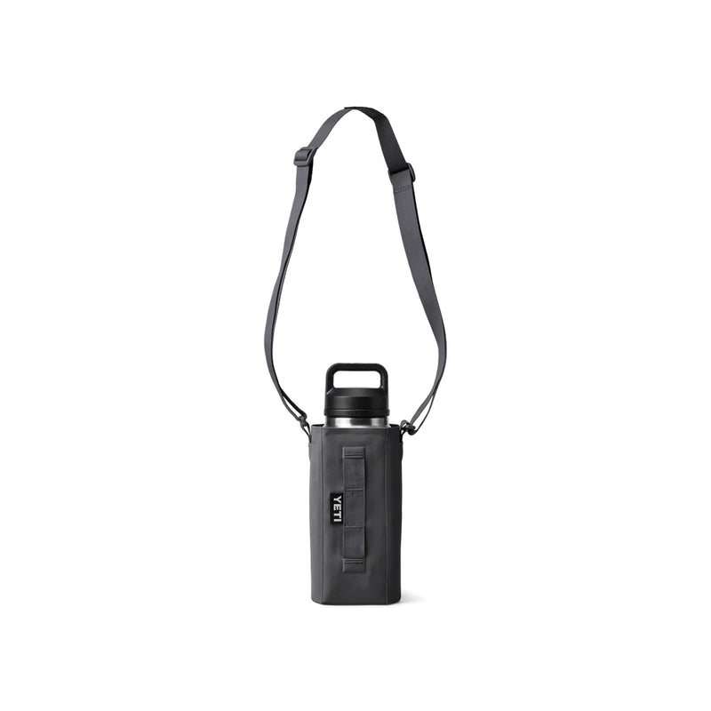 Charcoal | YETI Rambler Bottle Sling Image Showing A Bottle In The Sling, With Strap Up Above The Sling.