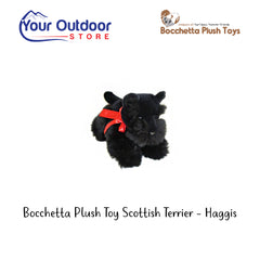Bocchetta Plush Toy Scottish Terrier -Haggis. Hero Image Showing Logos and Title. 