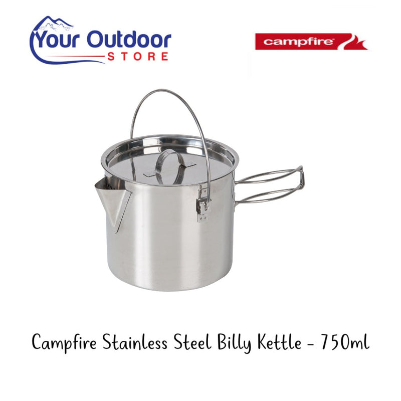 Campfire Stainless Steel Billy Kettle 750ml- Hero Image