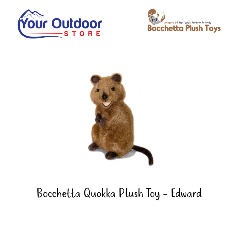 Bocchetta Quokka Plush Toy - Edward. Hero Image Showing Logos and Title. 