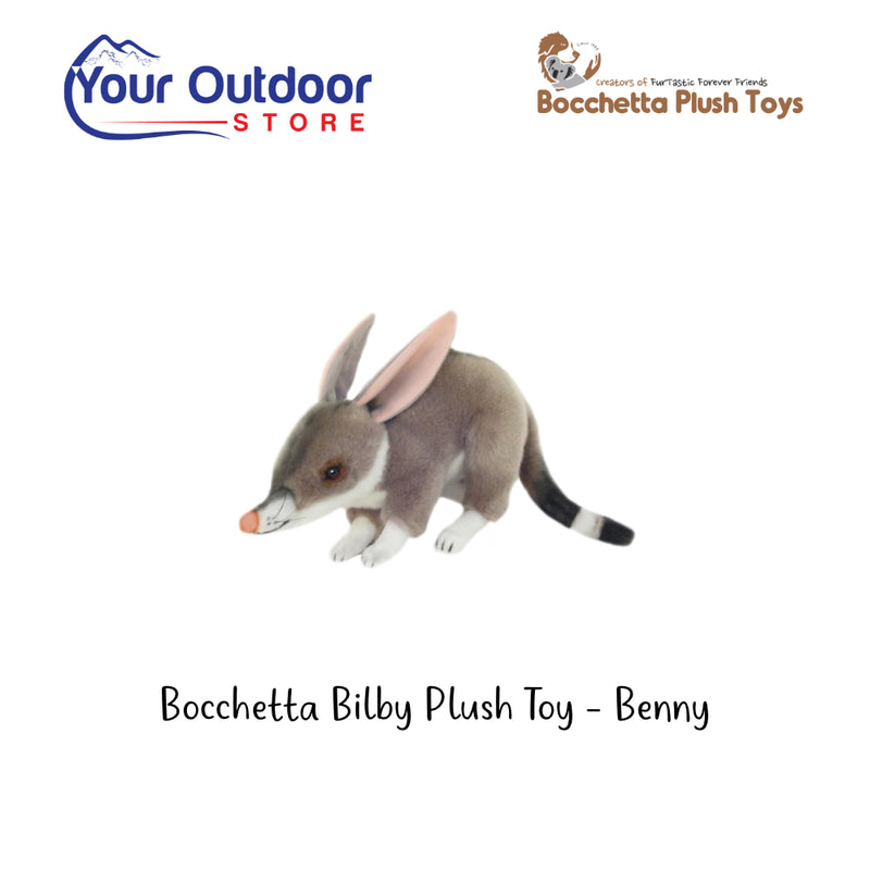 Bocchetta Plush Toy Bilby - Benny. Hero Image Showing Logos and Title. 