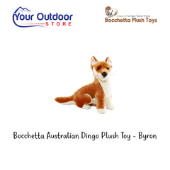 Bocchetta Australian Dingo Plush Toy - Byron. Hero Image Showing Logos and Title. 