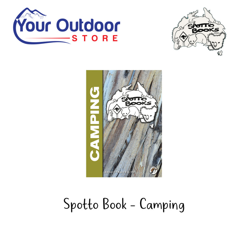 Spotto Book - Camping. Hero Image Showing Logos and Title.