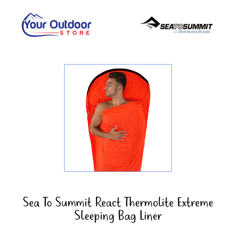Sea To Summit Reactor Thermolite Extreme Liner. Hero image with title and logos