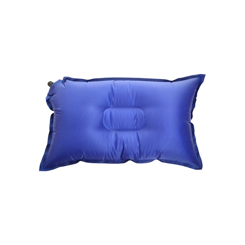 Blue Grey | Sherpa Self Inflating Pillow. Inflated with Closed Cap. 