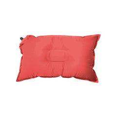 Red Grey | Sherpa Self Inflating Pillow. Inflated with Closed Cap. 