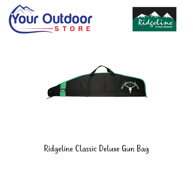 Ridgeline Classic Deluxe Gun Bag. Hero Image Showing Logos and Title. 