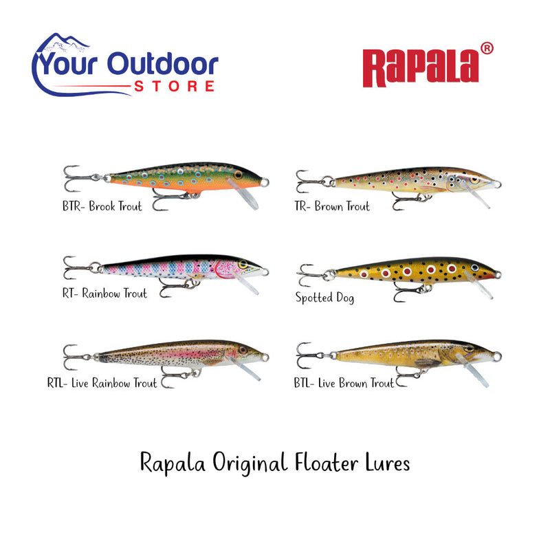 Rapala Original Floater Casting-Trolling Lures. Hero image with title and logos