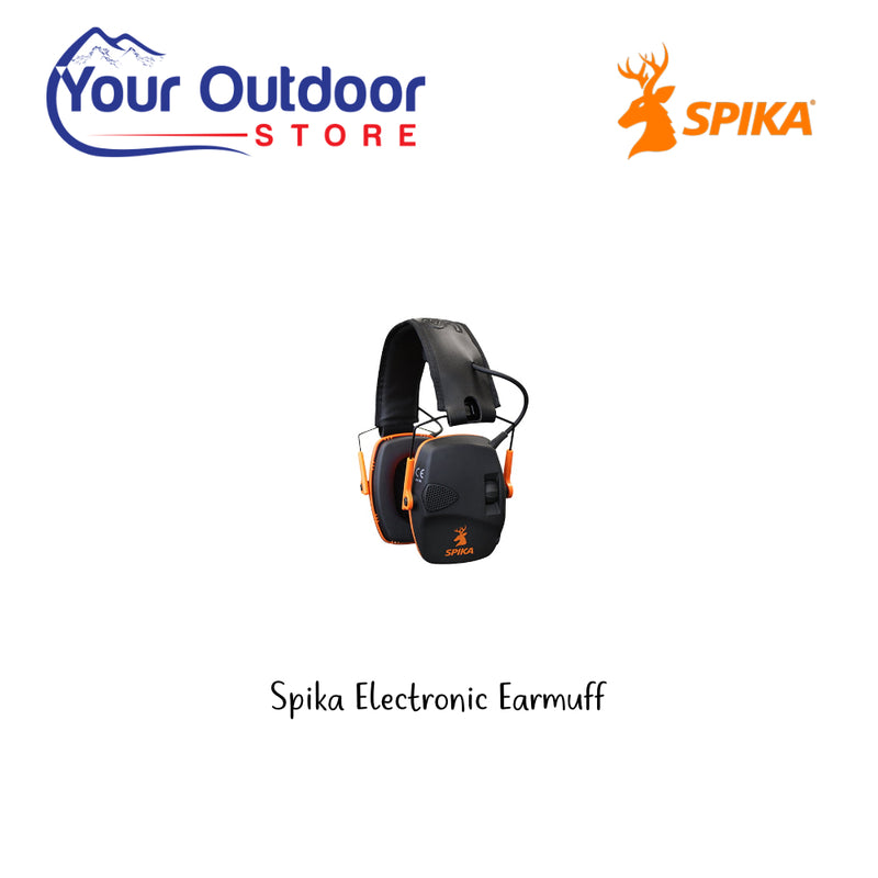 Spika Electronic Earmuff. Hero Image Showing Logos and Title. 