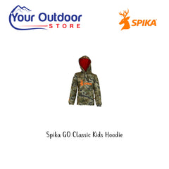 Spika GO Classic Kids Hoodie. Hero Image Showing Logos and Title. 