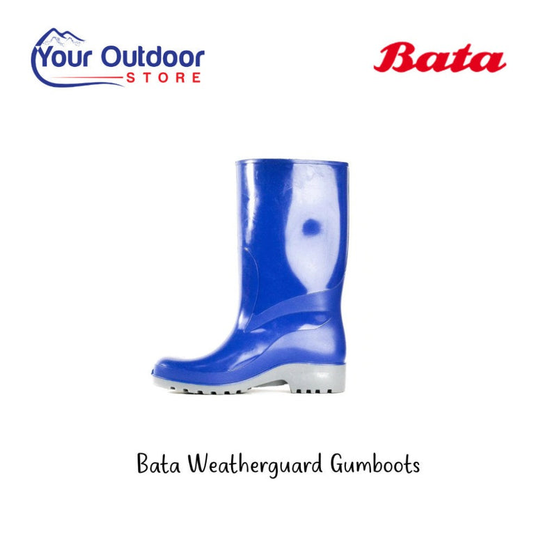 Bata Weatherguard Gumboot. Hero image with title and logos