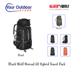 Black | Black Wolf Nomad 60 Hybrid Travel Pack- Hero Image