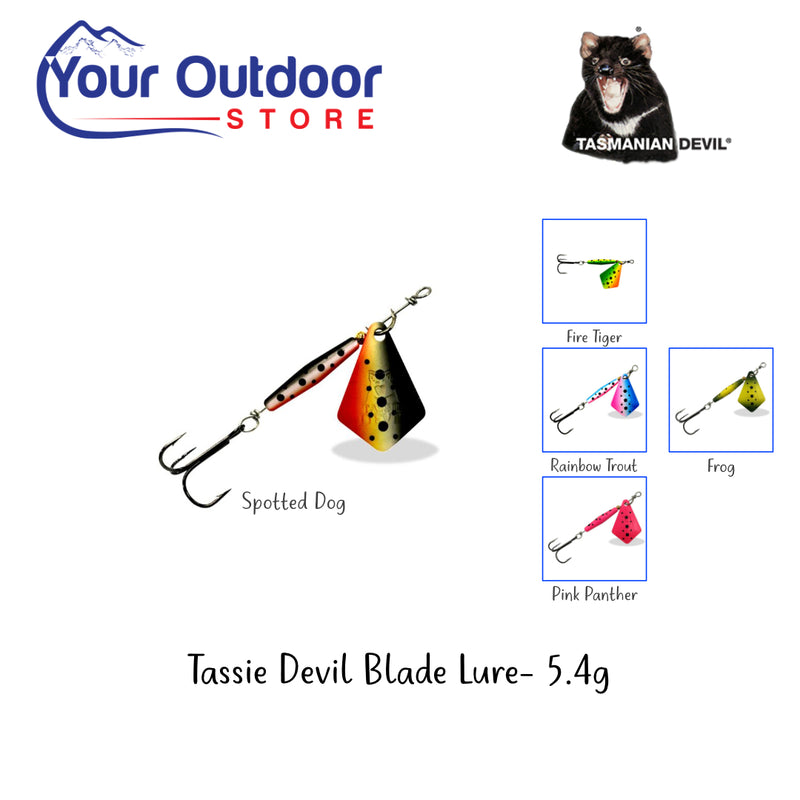 Spotted Dog | Tasmanian Devil Blade 5.4g UV. Colour inserts and logos