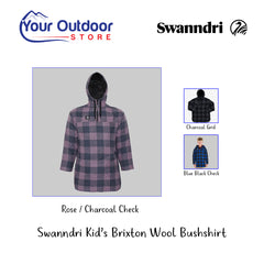 Rose / Charcoal Check | Swanndri Kid's Brixton Bush Shirt