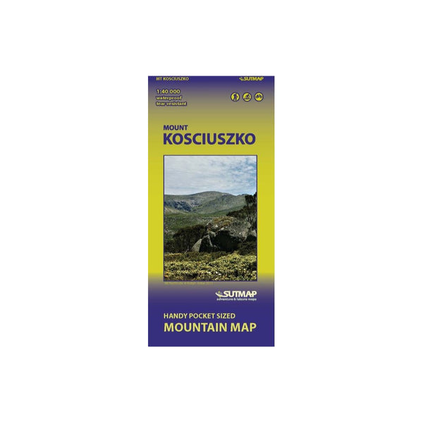 Sutmap Waterproof Mount Kosciuszko Pocket Map 1:40000 | Image Showing No Logos Or Titles.