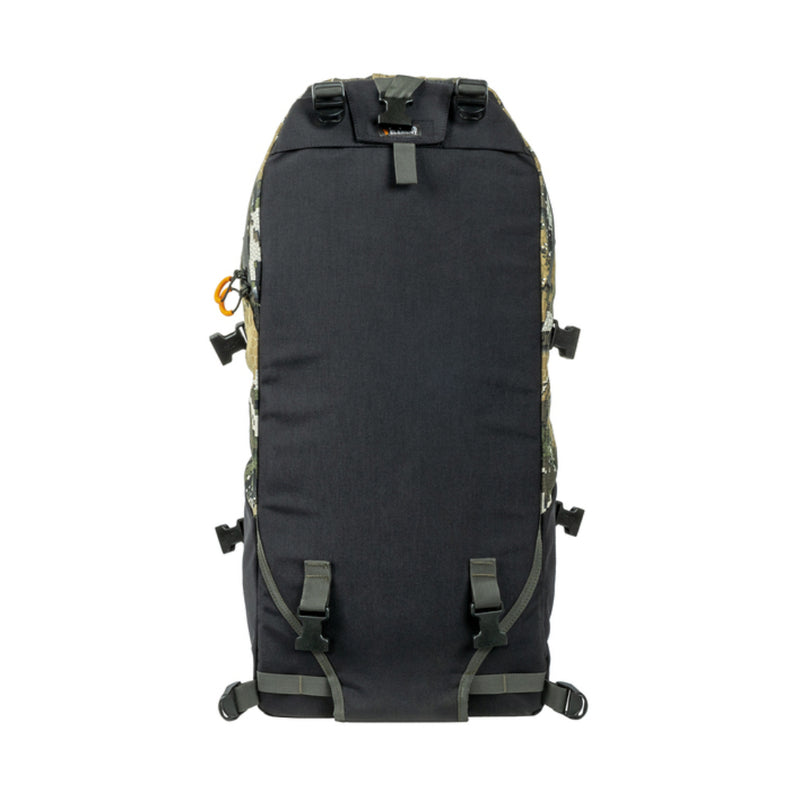 Desolve Veil Camo | Hunters Element Arete Bag 25L - Back View Showing Clips for Arete Frame. 