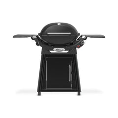Midnight Black | Weber Family Q (Q3200N+) Premium Model. Front View On Stand. 