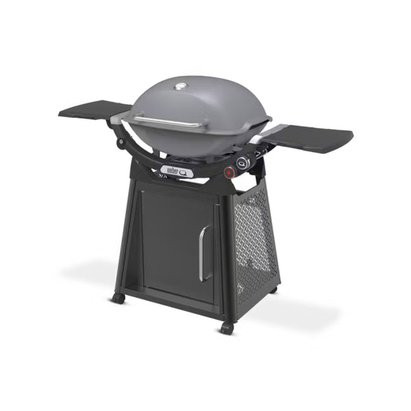 Smoke Grey | Weber Family Q (Q3200N+) Premium Model. Angled Front View.